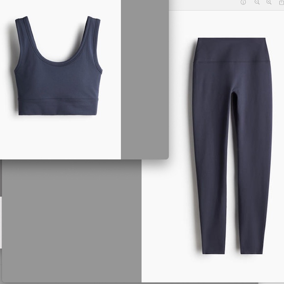 H&M Soft Move Dark Dusty Blue 2 piece workout set size M - Picture 1 of 1